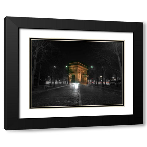 Arc de Triomphe, Paris, France Black Modern Wood Framed Art Print with Double Matting by Frank, Assaf