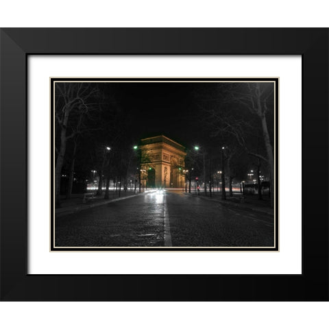Arc de Triomphe, Paris, France Black Modern Wood Framed Art Print with Double Matting by Frank, Assaf