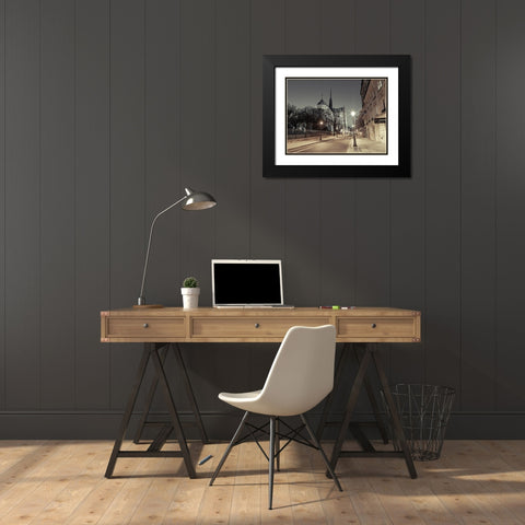 Notre-Dame de Paris-France Black Modern Wood Framed Art Print with Double Matting by Frank, Assaf