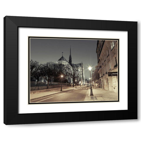 Notre-Dame de Paris-France Black Modern Wood Framed Art Print with Double Matting by Frank, Assaf