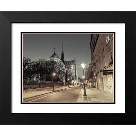 Notre-Dame de Paris-France Black Modern Wood Framed Art Print with Double Matting by Frank, Assaf