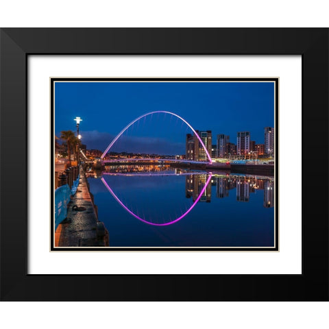 Gateshead Millenium Bridge, Newcastle Upon Tyne, FTBR-1876 Black Modern Wood Framed Art Print with Double Matting by Frank, Assaf