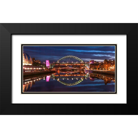 The Tyne bridge - Neacastle Upon Tyne Black Modern Wood Framed Art Print with Double Matting by Frank, Assaf