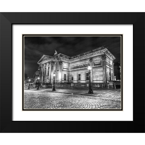 Walker art gallery at night, Liverpool Black Modern Wood Framed Art Print with Double Matting by Frank, Assaf