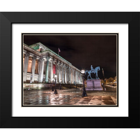 St Georges Hall at night, Liverpool Black Modern Wood Framed Art Print with Double Matting by Frank, Assaf