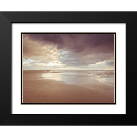 Tranquil beach Black Modern Wood Framed Art Print with Double Matting by Frank, Assaf