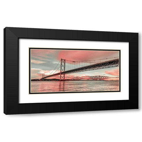 Forth Road Birdge at dusk Black Modern Wood Framed Art Print with Double Matting by Frank, Assaf