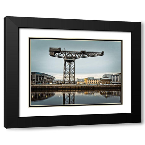 Finnieston crane on River Clyde, Glasgow, FTBR-1889 Black Modern Wood Framed Art Print with Double Matting by Frank, Assaf