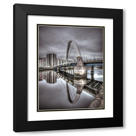 Clyde Arc bridge over river, Glasgow Black Modern Wood Framed Art Print with Double Matting by Frank, Assaf