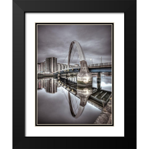 Clyde Arc bridge over river, Glasgow Black Modern Wood Framed Art Print with Double Matting by Frank, Assaf