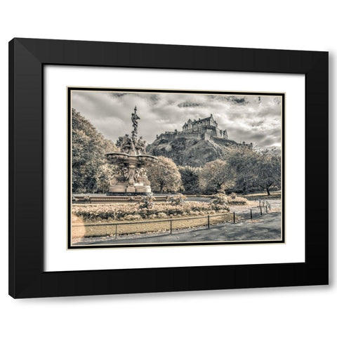 Edinburgh Castle, FTBR-1862 Black Modern Wood Framed Art Print with Double Matting by Frank, Assaf