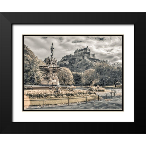 Edinburgh Castle, FTBR-1862 Black Modern Wood Framed Art Print with Double Matting by Frank, Assaf