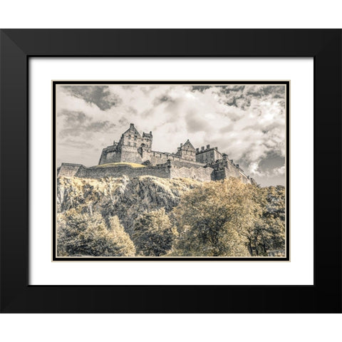 Edinburgh Castle, FTBR-1863 Black Modern Wood Framed Art Print with Double Matting by Frank, Assaf