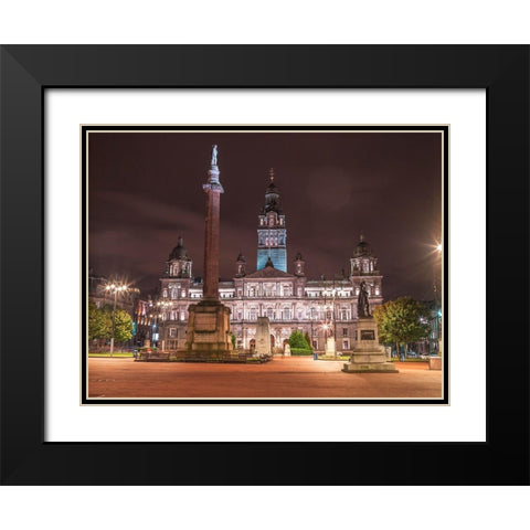 The Cenotaph War Memorial In Front Of The City Chambers In George Square-Glasgow Black Modern Wood Framed Art Print with Double Matting by Frank, Assaf