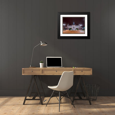 The Cenotaph War Memorial In Front Of The City Chambers In George Square-Glasgow Black Modern Wood Framed Art Print with Double Matting by Frank, Assaf