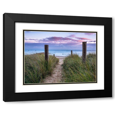 Tranquil beach Black Modern Wood Framed Art Print with Double Matting by Frank, Assaf