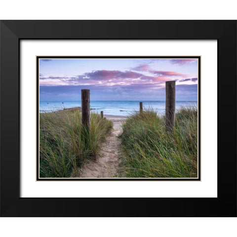 Tranquil beach Black Modern Wood Framed Art Print with Double Matting by Frank, Assaf