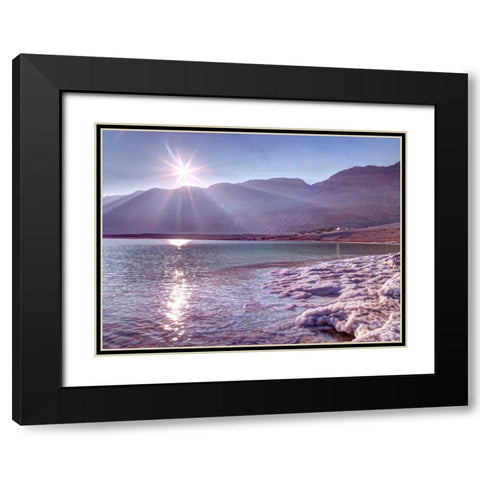 Sunset at the dead sea, Israel Black Modern Wood Framed Art Print with Double Matting by Frank, Assaf