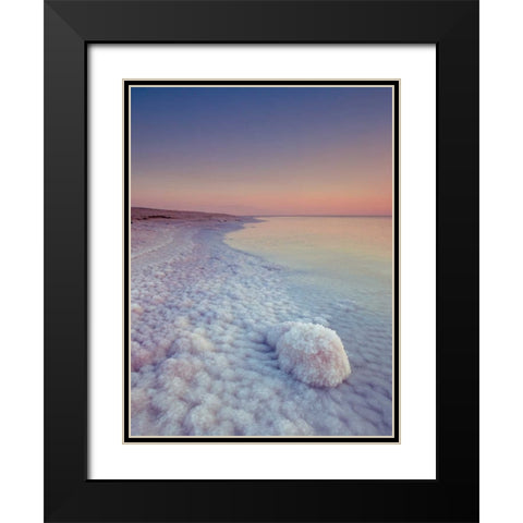 Dead sea shore at dusk, Israel Black Modern Wood Framed Art Print with Double Matting by Frank, Assaf