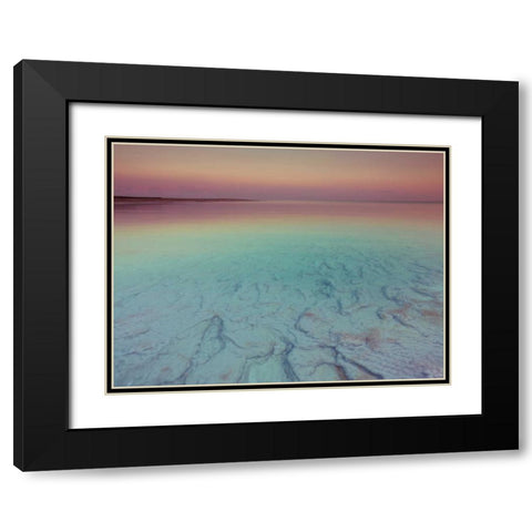 Dead sea shore at dusk, Israel Black Modern Wood Framed Art Print with Double Matting by Frank, Assaf