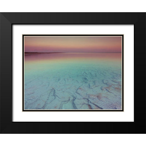 Dead sea shore at dusk, Israel Black Modern Wood Framed Art Print with Double Matting by Frank, Assaf