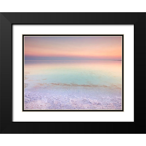 Dead sea shore at dusk-Israel Black Modern Wood Framed Art Print with Double Matting by Frank, Assaf