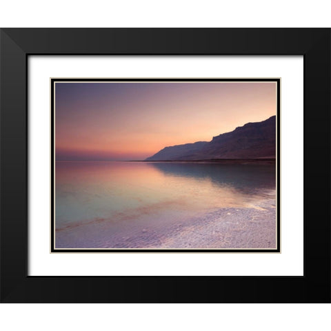 Dead sea shore at dusk, Israel Black Modern Wood Framed Art Print with Double Matting by Frank, Assaf