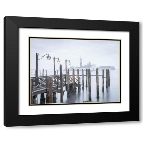 Venetian lagoon-Venice Black Modern Wood Framed Art Print with Double Matting by Frank, Assaf