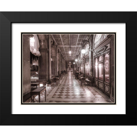 Cafe in Venice Black Modern Wood Framed Art Print with Double Matting by Frank, Assaf