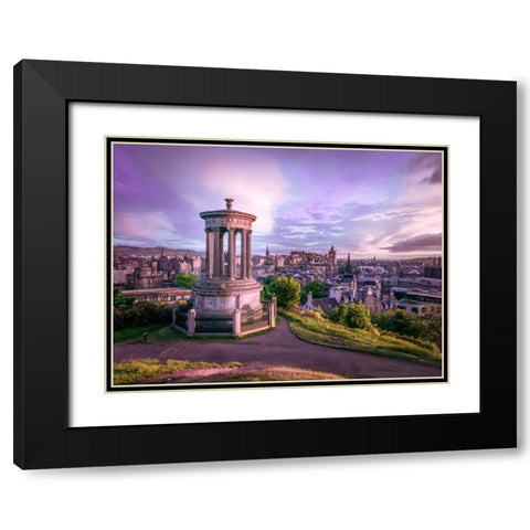 A view from Carlton Hill, Edinburgh, Scotland Black Modern Wood Framed Art Print with Double Matting by Frank, Assaf