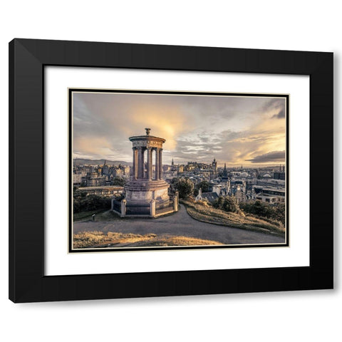 A view from Carlton Hill-Edinburgh-Scotland Black Modern Wood Framed Art Print with Double Matting by Frank, Assaf