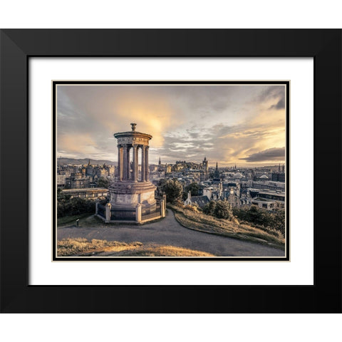 A view from Carlton Hill-Edinburgh-Scotland Black Modern Wood Framed Art Print with Double Matting by Frank, Assaf