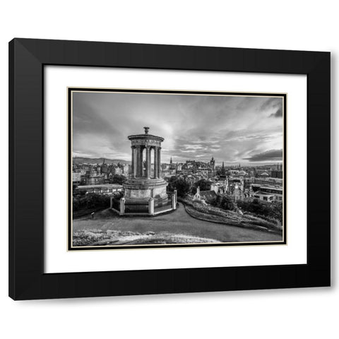A view from Carlton Hill, Edinburgh, Scotland, FTBR-1799 Black Modern Wood Framed Art Print with Double Matting by Frank, Assaf
