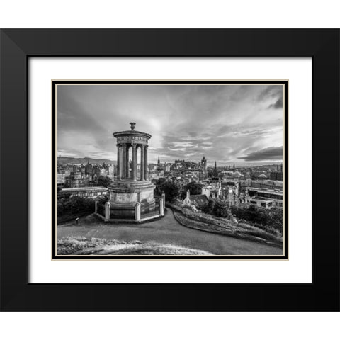 A view from Carlton Hill, Edinburgh, Scotland, FTBR-1799 Black Modern Wood Framed Art Print with Double Matting by Frank, Assaf