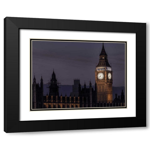 Big Ben in London, UK Black Modern Wood Framed Art Print with Double Matting by Frank, Assaf