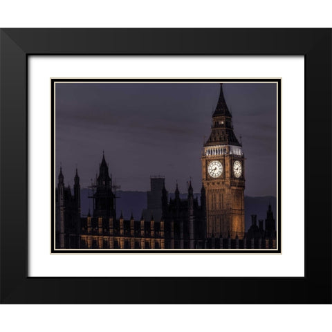 Big Ben in London, UK Black Modern Wood Framed Art Print with Double Matting by Frank, Assaf