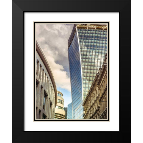 Office buildings in London, UK Black Modern Wood Framed Art Print with Double Matting by Frank, Assaf
