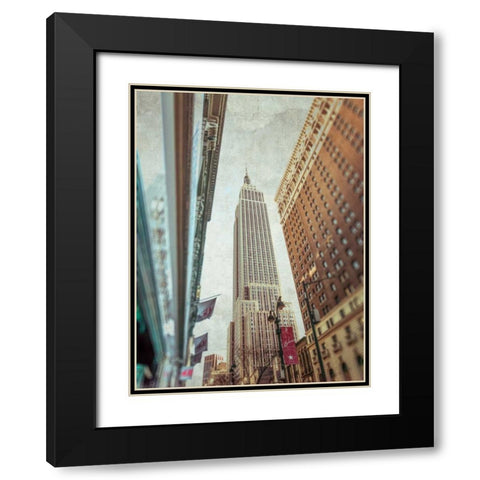 Low angle shot of a Empire State building - New York Black Modern Wood Framed Art Print with Double Matting by Frank, Assaf
