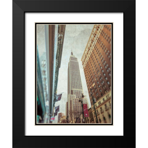 Low angle shot of a Empire State building - New York Black Modern Wood Framed Art Print with Double Matting by Frank, Assaf
