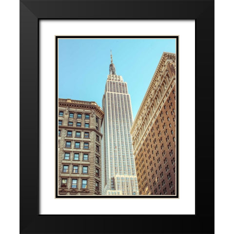Low angle shot of a Empire State building - New York Black Modern Wood Framed Art Print with Double Matting by Frank, Assaf
