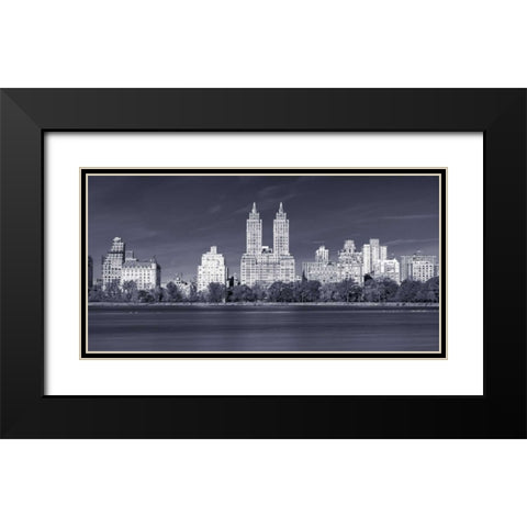 Central park and Manhattan skyline - New York city Black Modern Wood Framed Art Print with Double Matting by Frank, Assaf