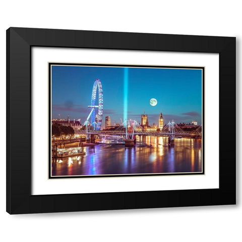 Westminster Abby-London Black Modern Wood Framed Art Print with Double Matting by Frank, Assaf