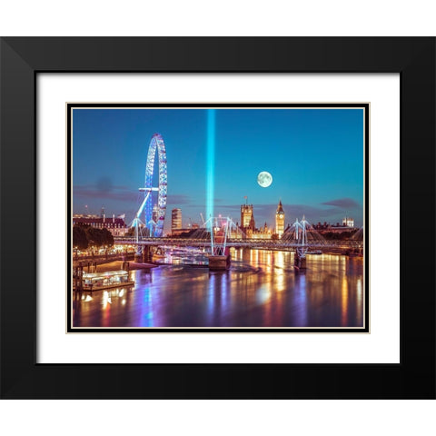 Westminster Abby-London Black Modern Wood Framed Art Print with Double Matting by Frank, Assaf