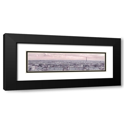 Eiffel Tower seen through the window of an apartment in Montmartre, Paris, France Black Modern Wood Framed Art Print with Double Matting by Frank, Assaf