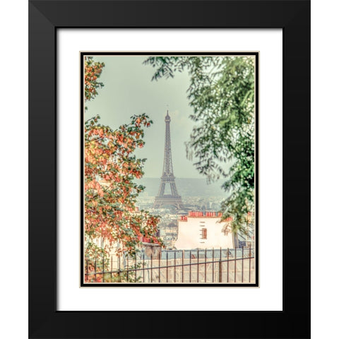 View of the Eiffel tower from Monmartre-Paris Black Modern Wood Framed Art Print with Double Matting by Frank, Assaf