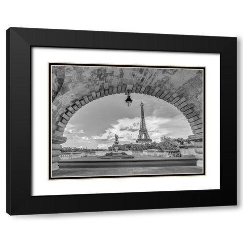 Eiffel Tower from Bir-Hakeim Bridge-Paris-France Black Modern Wood Framed Art Print with Double Matting by Frank, Assaf