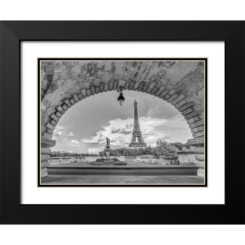 Eiffel Tower from Bir-Hakeim Bridge-Paris-France Black Modern Wood Framed Art Print with Double Matting by Frank, Assaf