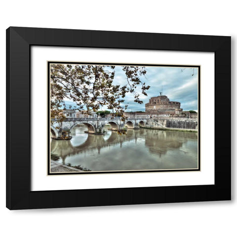 Castle St Angelo in Rome, Italy Black Modern Wood Framed Art Print with Double Matting by Frank, Assaf