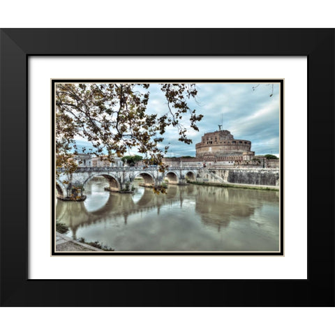 Castle St Angelo in Rome, Italy Black Modern Wood Framed Art Print with Double Matting by Frank, Assaf