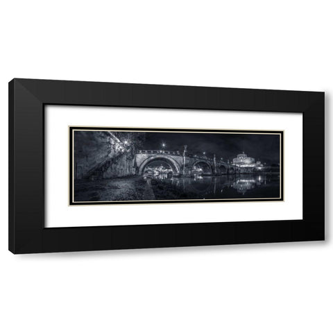 View of Castle St Angelo in Rome, Italy Black Modern Wood Framed Art Print with Double Matting by Frank, Assaf